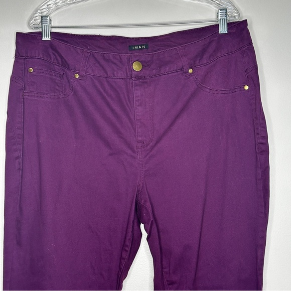 Iman Purple Stretch Jegging skinny Jeans Gold Accents 18W Short - Picture 2 of 7